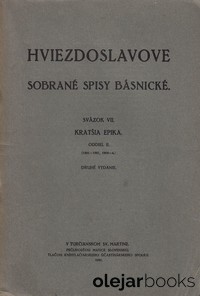 Hviezdoslavove sobrané spisy básnické VII.