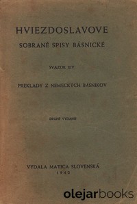 Hviezdoslavove sobrané spisy básnické XIV.
