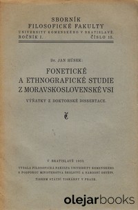 Fonetické a ethnografické studie z moravskoslovenské vsi